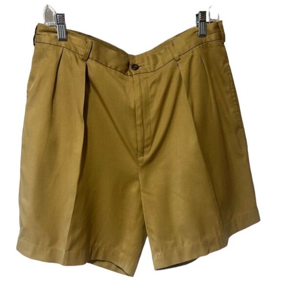 Harold’s Vintage Satin Silk Blend Caramel Camel Brown Tan Cognac Shorts - Picture 1 of 5